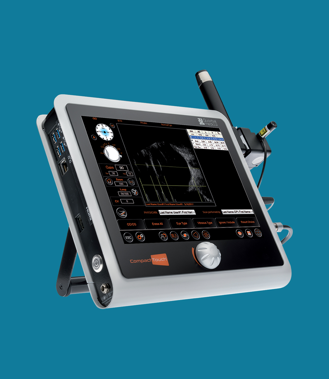 Compact Touch: 3 in 1 Ultrasound System A/B Scan & Pachymetry from Quantel Medical